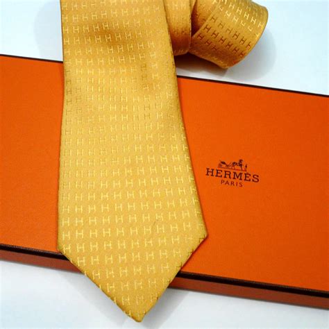 yellow hermes tie